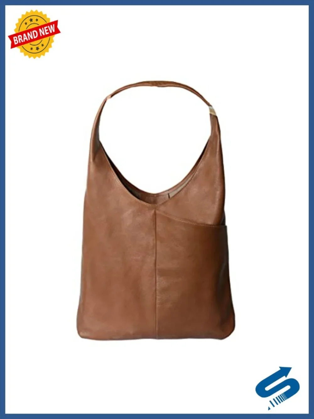V Shape Western Hobo Tote Bag Full Grain Leather Shoulder Purse Women